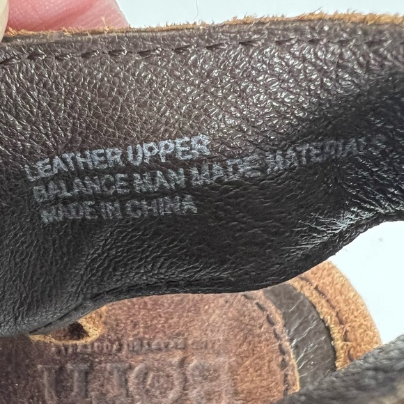 BORN Monikah Block Heel Distressed Suede Back Strap Bootie in Tobacco Size 8 - Picture 11 of 13